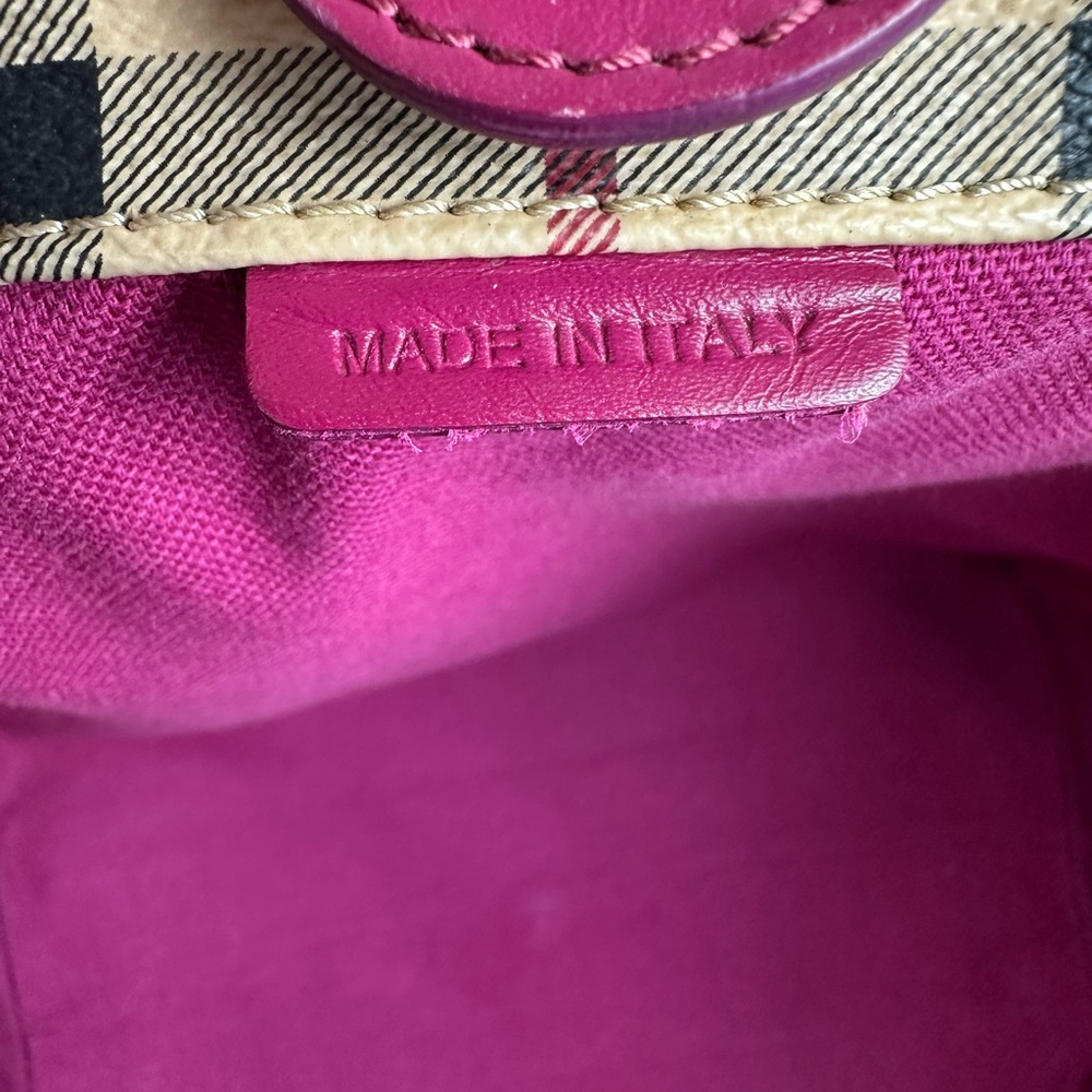 BURBERRY NOVA CHECK SHOULDER BAG COATED CANVAS MADE IN ITALY - Picture 9 of 11